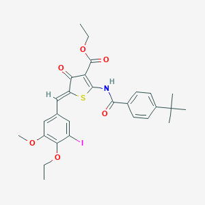 ethyl (5Z)-2-[(4-tert-butylbenzoyl)amino]-5-[(4-ethoxy-3-iodo-5-methoxyphenyl)methylidene]-4-oxothiophene-3-carboxylate