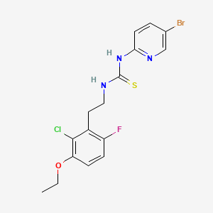 molecular formula C16H16BrClFN3OS B3062008 Thiourea, N-(5-bromo-2-pyridinyl)-N'-(2-(2-chloro-3-ethoxy-6-fluorophenyl)ethyl)- CAS No. 167683-61-6