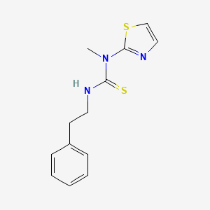molecular formula C13H15N3S2 B3062075 Thiourea, N-methyl-N'-(2-phenylethyl)-N-2-thiazolyl- CAS No. 172505-87-2