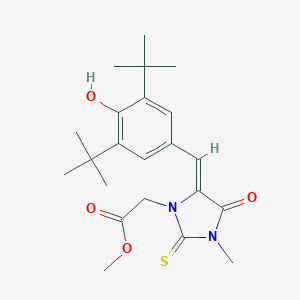 molecular formula C22H30N2O4S B306210 methyl [(5Z)-5-(3,5-di-tert-butyl-4-hydroxybenzylidene)-3-methyl-4-oxo-2-thioxoimidazolidin-1-yl]acetate 