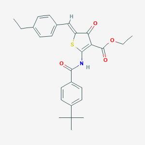 molecular formula C27H29NO4S B306211 ethyl (5Z)-2-[(4-tert-butylbenzoyl)amino]-5-[(4-ethylphenyl)methylidene]-4-oxothiophene-3-carboxylate 