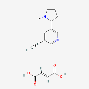 molecular formula C16H18N2O4 B3062124 Pyridine, 3-ethynyl-5-(1-methyl-2-pyrrolidinyl)-, (E)-2-butenedioate (1:1) CAS No. 179120-52-6