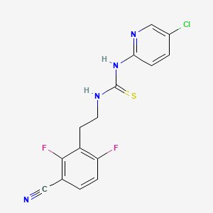 molecular formula C15H11ClF2N4S B3062134 Thiourea, N-(5-chloro-2-pyridinyl)-N'-(2-(3-cyano-2,6-difluorophenyl)ethyl)- CAS No. 181305-20-4
