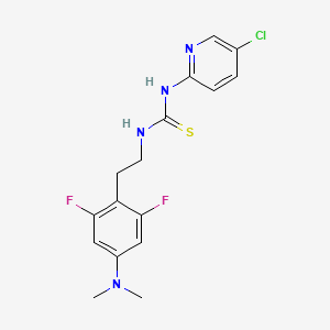 molecular formula C16H17ClF2N4S B3062141 Thiourea, N-(5-chloro-2-pyridinyl)-N'-(2-(4-(dimethylamino)-2,6-difluorophenyl)ethyl)- CAS No. 181305-49-7