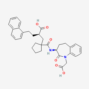 molecular formula C33H36N2O6 B3062147 1H-1-苯并氮杂卓-1-乙酸，3-(((1-((2R)-2-羧基-4-(1-萘基)丁基)环戊基)羰基)氨基)-2,3,4,5-四氢-2-氧代-，(3S)- CAS No. 182821-33-6