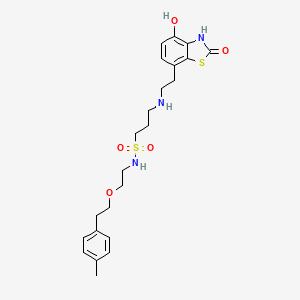 molecular formula C23H31N3O5S2 B3062190 1-Propanesulfonamide, 3-[[2-(2,3-dihydro-4-hydroxy-2-oxo-7-benzothiazolyl)ethyl]amino]-N-[2-[2-(4-methylphenyl)ethoxy]ethyl]- CAS No. 189012-09-7