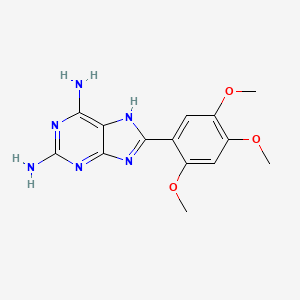 molecular formula C14H16N6O3 B3062223 1H-Purine-2,6-diamine, 8-(3,4,5-trimethoxyphenyl)- CAS No. 194613-10-0