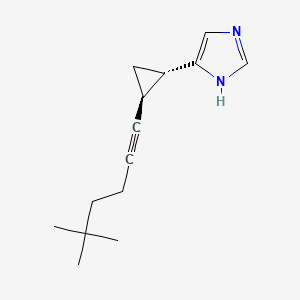 molecular formula C14H20N2 B3062325 1H-Imidazole, 5-((1S,2S)-2-(5,5-dimethyl-1-hexyn-1-yl)cyclopropyl)- CAS No. 223420-11-9