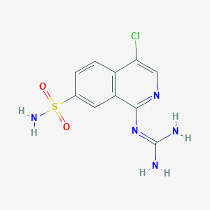 molecular formula C10H10ClN5O2S B3062329 1-Guanidino-4-chloro-7-sulfamoyl-isoquinoline CAS No. 223671-02-1