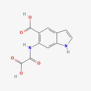 molecular formula C11H8N2O5 B3062382 6-(Oxalyl-amino)-1H-indole-5-carboxylic acid CAS No. 243967-44-4