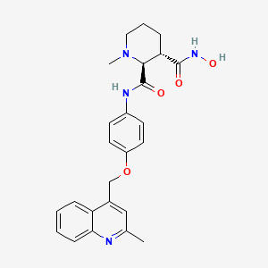 molecular formula C25H28N4O4 B3062408 2,3-Piperidinedicarboxamide, N3-hydroxy-1-methyl-N2-(4-((2-methyl-4-quinolinyl)methoxy)phenyl)-, (2S,3S)- CAS No. 252918-63-1