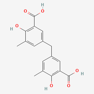 molecular formula C17H16O6 B3062438 2,3-Cresotic acid, 5,5'-methylenedi- CAS No. 2581-36-4