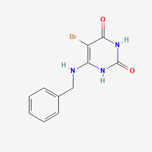 molecular formula C11H10BrN3O2 B3062503 5-Bromo-6-(benzylamino)uracil CAS No. 28484-80-2
