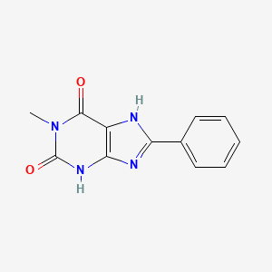 molecular formula C12H10N4O2 B3062509 1-Methyl-8-phenyl-3,7-dihydro-purine-2,6-dione CAS No. 2850-37-5