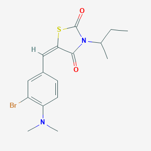 molecular formula C16H19BrN2O2S B306251 (5E)-5-[3-bromo-4-(dimethylamino)benzylidene]-3-(butan-2-yl)-1,3-thiazolidine-2,4-dione 