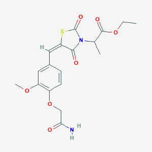 ethyl 2-[(5E)-5-[[4-(2-amino-2-oxoethoxy)-3-methoxyphenyl]methylidene]-2,4-dioxo-1,3-thiazolidin-3-yl]propanoate