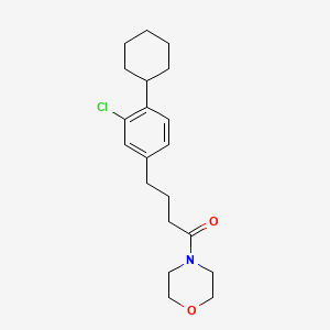molecular formula C20H28ClNO2 B3062589 Morpholine, 4-(4-(3-chloro-4-cyclohexylphenyl)-1-oxobutyl)- CAS No. 32808-74-5