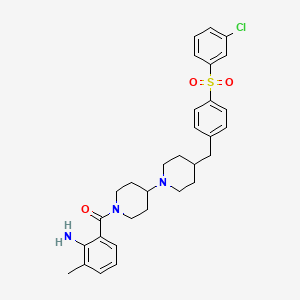 (2-Amino-3-methylphenyl)(4-((4-((3-chlorophenyl)sulfonyl)phenyl)methyl)(1,4'-bipiperidin)-1'-yl)methanone