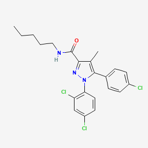 molecular formula C22H22Cl3N3O B3062611 N-Pentyl-5-(4-chlorophenyl)-1-(2,4-dichlorophenyl)-4-methyl-1H-pyrazole-3-carboxamide CAS No. 336615-64-6