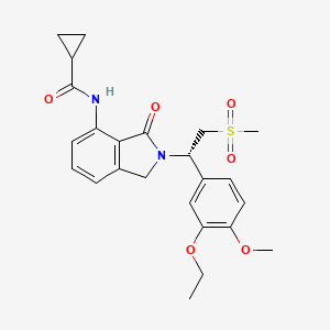molecular formula C24H28N2O6S B3062615 N-(2-((1S)-1-(3-乙氧基-4-甲氧基苯基)-2-(甲磺酰基)乙基)-3-氧代-2,3-二氢-1H-异吲哚-4-基)环丙烷甲酰胺 CAS No. 340019-69-4