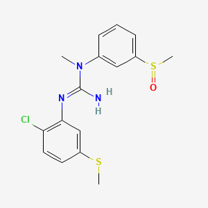 molecular formula C16H18ClN3OS2 B3062620 Guanidine, N'-(2-chloro-5-(methylthio)phenyl)-N-methyl-N-(3-((R)-methylsulfinyl)phenyl)- CAS No. 342047-49-8