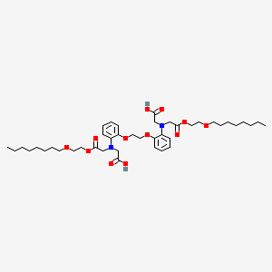 molecular formula C42H64N2O12 B3062623 2,2'-(((Ethane-1,2-diylbis(oxy))bis(2,1-phenylene))bis((2-(2-(octyloxy)ethoxy)-2-oxoethyl)azanediyl))diacetic acid CAS No. 343340-21-6