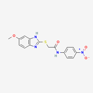molecular formula C16H14N4O4S B3062661 2-[(6-甲氧基-1H-苯并咪唑-2-基)硫代]-N-(4-硝基苯基)乙酰胺 CAS No. 356776-32-4