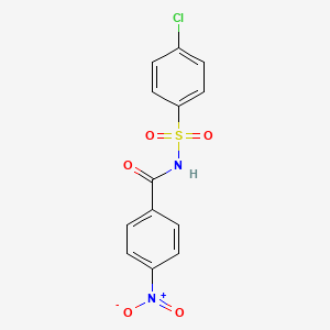 molecular formula C13H9ClN2O5S B3062692 4-Chloro-N-(4-nitrobenzoyl)benzenesulfonamide CAS No. 36965-16-9