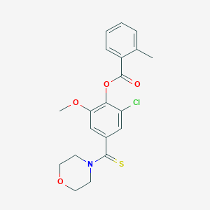 molecular formula C20H20ClNO4S B306271 [2-Chloro-6-methoxy-4-(morpholine-4-carbothioyl)phenyl] 2-methylbenzoate 