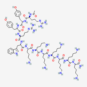 molecular formula C85H141N27O15 B3062734 L-Lysinamide, N2-acetyl-L-arginyl-L-tyrosyl-L-tyrosyl-L-arginyl-L-tryptophyl-L-lysyl-L-lysyl-L-lysyl-L-lysyl-L-lysyl-L-lysyl- CAS No. 383123-18-0