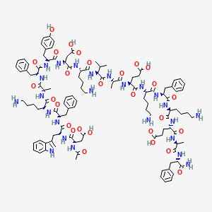 molecular formula C114H156N24O28 B3062744 L-Phenylalaninamide, N-acetyl-L-alpha-aspartyl-L-tryptophyl-L-phenylalanyl-L-lysyl-L-alanyl-L-phenylalanyl-L-tyrosyl-L-alpha-aspartyl-L-lysyl-L-valyl-L-alanyl-L-alpha-glutamyl-L-lysyl-L-phenylalanyl-L-lysyl-L-alpha-glutamyl-L-alanyl- CAS No. 388566-97-0