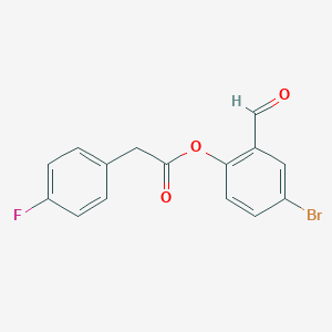 molecular formula C15H10BrFO3 B306277 4-Bromo-2-formylphenyl (4-fluorophenyl)acetate 