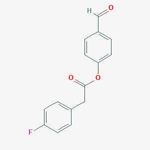 molecular formula C15H11FO3 B306278 4-Formylphenyl (4-fluorophenyl)acetate 