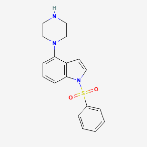 molecular formula C18H19N3O2S B3062788 1-(Phenylsulfonyl)-4-(1-piperazinyl)-1h-indole CAS No. 412049-71-9