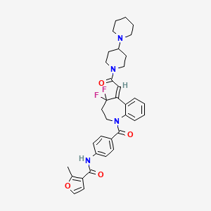 molecular formula C35H38F2N4O4 B3062792 N-[4-[(5Z)-4,4-difluoro-5-[2-oxo-2-(4-piperidin-1-ylpiperidin-1-yl)ethylidene]2,3-dihydro-1-benzazepine-1-carbonyl]phenyl]-2-methylfuran-3-carboxamide CAS No. 425375-94-6