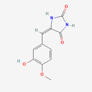molecular formula C11H10N2O4 B3062803 (5E)-5-(3-hydroxy-4-methoxybenzylidene)imidazolidine-2,4-dione CAS No. 4368-00-7