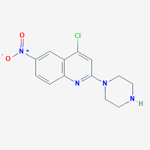 molecular formula C13H13ClN4O2 B3062804 4-Chloro-6-nitro-2-(piperazin-1-YL)quinoline CAS No. 437708-76-4