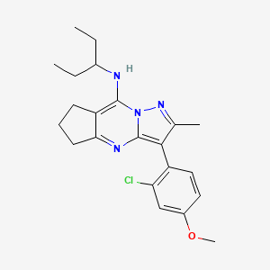 5H-Cyclopenta(d)pyrazolo(1,5-a)pyrimidin-8-amine, 3-(2-chloro-4-methoxyphenyl)-N-(1-ethylpropyl)-6,7-dihydro-2-methyl-
