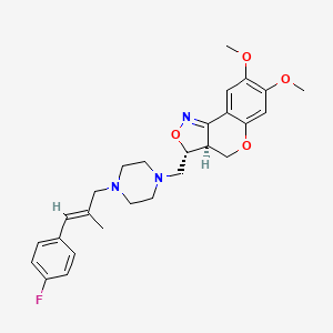 3H-(1)Benzopyrano(4,3-C)isoxazole, 3-((4-((2E)-3-(4-fluorophenyl)-2-methyl-2-propen-1-yl)-1-piperazinyl)methyl)-3a,4-dihydro-7,8-dimethoxy-, (cis)-(+)-