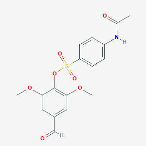 molecular formula C17H17NO7S B306289 4-Formyl-2,6-dimethoxyphenyl 4-(acetylamino)benzenesulfonate 