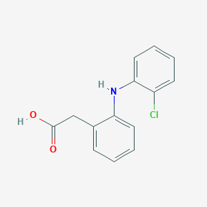 molecular formula C14H12ClNO2 B3062896 2-(2-(2-Chlorophenylamino)phenyl)acetic acid CAS No. 488862-17-5