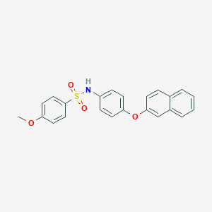 molecular formula C23H19NO4S B306297 4-methoxy-N-(4-naphthalen-2-yloxyphenyl)benzenesulfonamide 