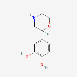 molecular formula C10H13NO3 B3063029 1,2-Benzenediol, 4-(2-morpholinyl)- CAS No. 54826-84-5