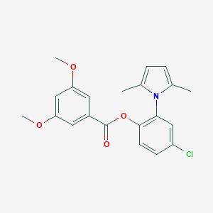 molecular formula C21H20ClNO4 B306306 4-chloro-2-(2,5-dimethyl-1H-pyrrol-1-yl)phenyl 3,5-dimethoxybenzoate 