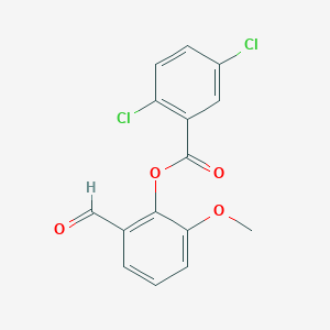 molecular formula C15H10Cl2O4 B306308 2-Formyl-6-methoxyphenyl 2,5-dichlorobenzoate 