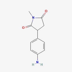 molecular formula C11H12N2O2 B3063152 3-(4-Aminophenyl)-1-methylpyrrolidine-2,5-dione CAS No. 59512-13-9