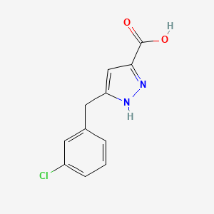 molecular formula C11H9ClN2O2 B3063160 1H-Pyrazole-3-carboxylic acid, 5-[(3-chlorophenyl)methyl]- CAS No. 595610-55-2