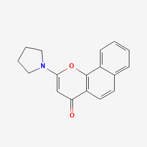 molecular formula C17H15NO2 B3063192 4H-Naphtho(1,2-b)pyran-4-one, 2-(1-pyrrolidinyl)- CAS No. 61035-04-9