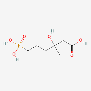 molecular formula C7H15O6P B3063259 3-Hydroxy-3-methyl-6-phosphohexanoic acid CAS No. 63370-13-8