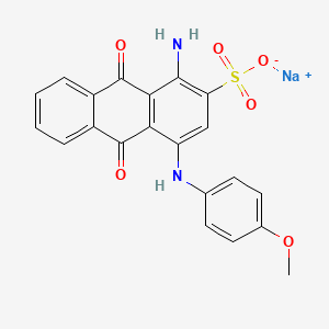 molecular formula C21H15N2NaO6S B3063267 Sodium 1-amino-4-(4-methoxyanilino)anthraquinone-2-sulfonate CAS No. 63589-10-6